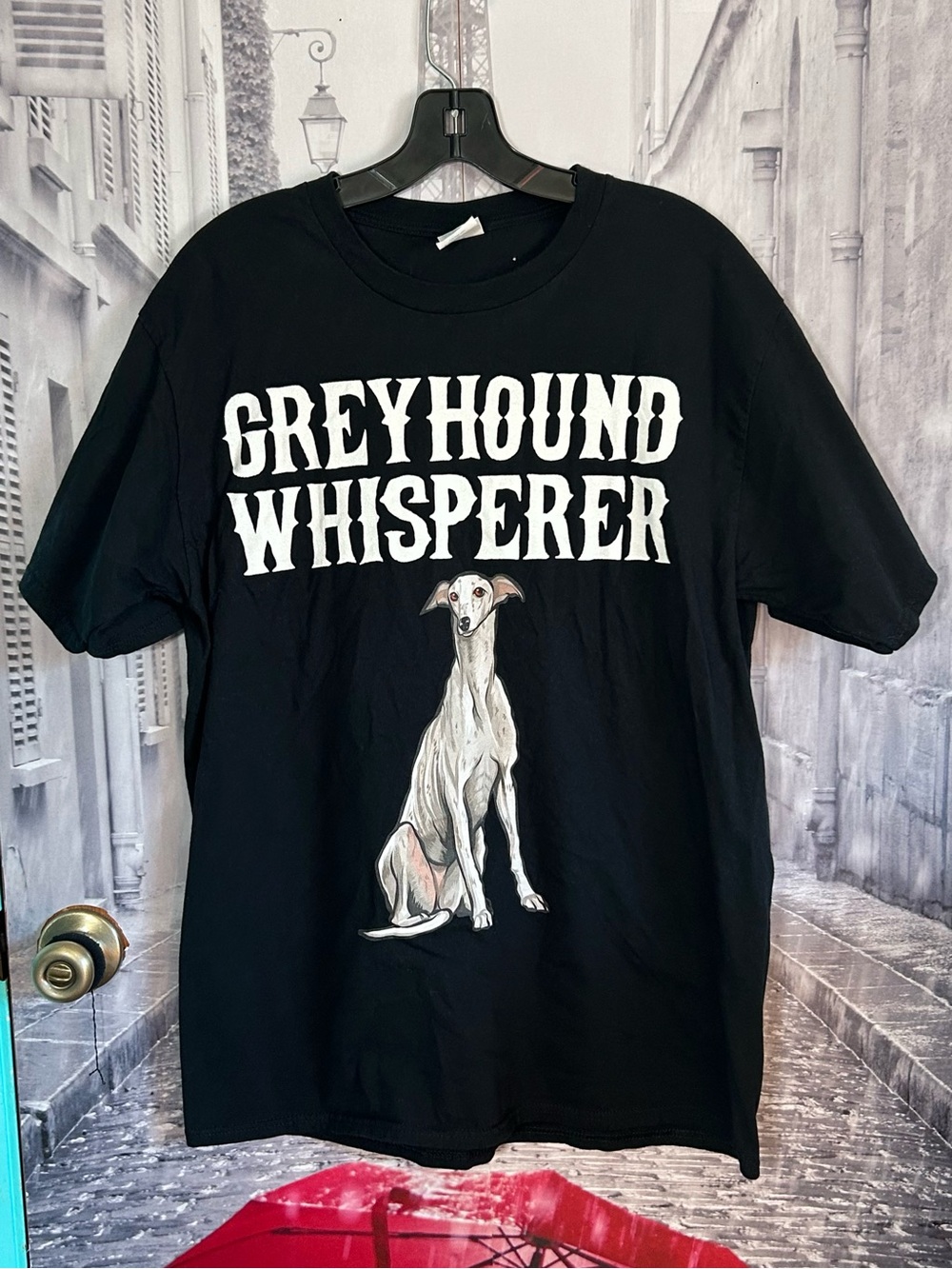 Greyhound Whisperer Black Dog T-Shirt
